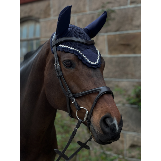 Öronhuva, stora kristaller 8 mm CRYSTAL, SVART eller MARIN