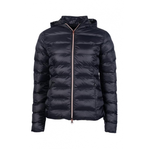 Quiltad lättviktsjacka Lena - Svart/Rosegold