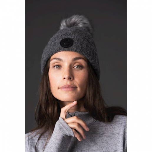 Equipage Vasili stickad mössa med pälstofs grå