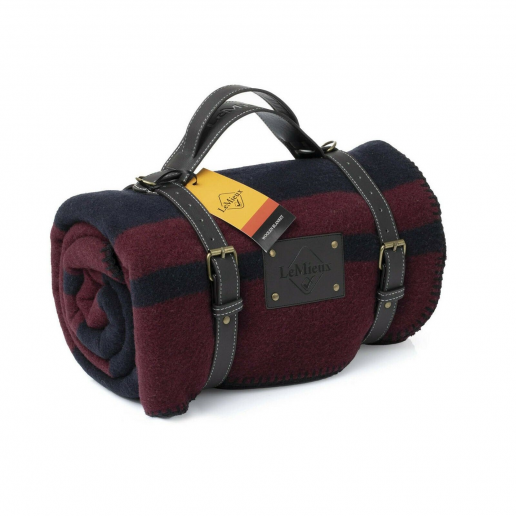 Lemieux Wool filt burgundy/navy 160cm x 140cm