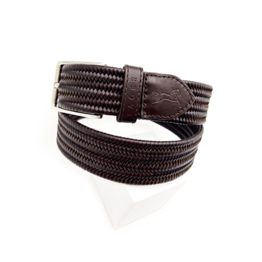 Fager Elastiskt läderbälte, Brun