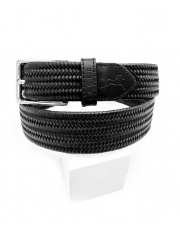 Fager Elastiskt läderbälte, Svart