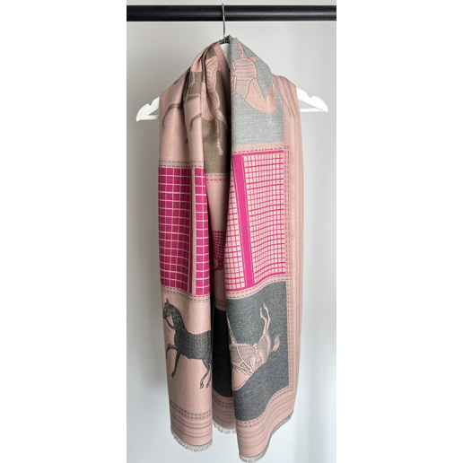 Vintersjal Acrylic Kashmir HORSE ROSA