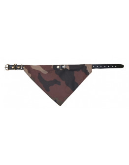 Halsband läder m scarf camo (25/65)