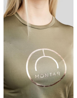 MoNille långärmad tröja med roséguldfärgat tryck, Grön