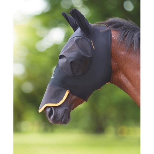 Shires stretch flughuva med öron och nos svart